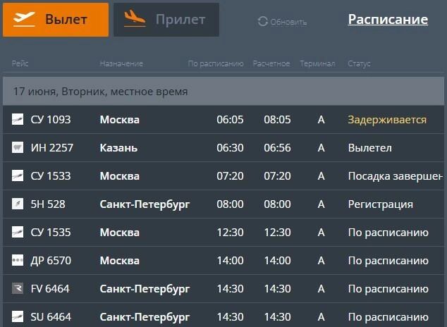 Один из рейсов задержался на два часа