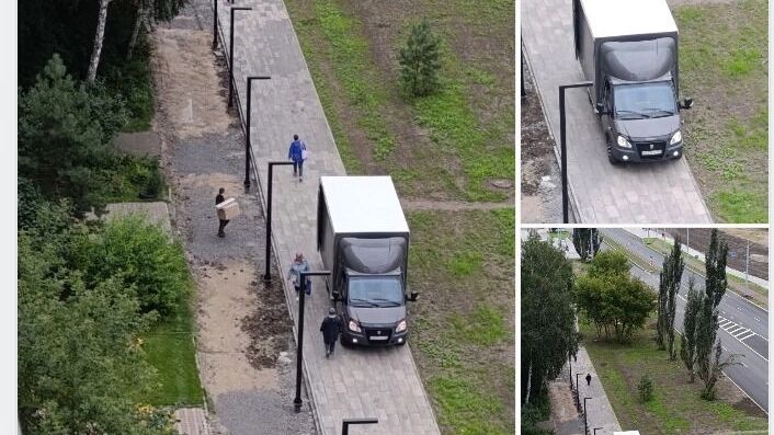 Газель на&nbsp;тротуаре