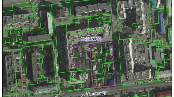 Скриншот карты местности, попадающей поз застройку