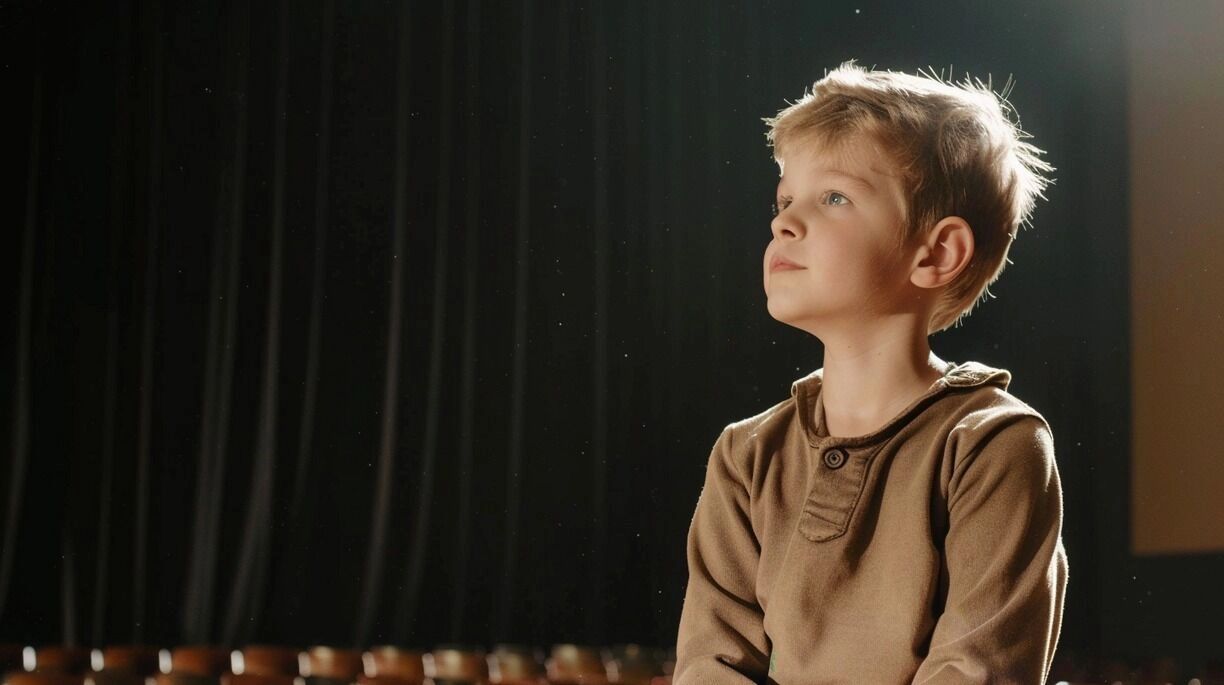 На&nbsp;фото: ребенок сидит перед сценой