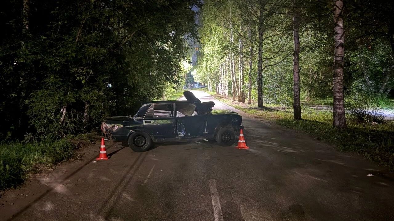 В Ижевске молодой водитель без прав въехал в дерево