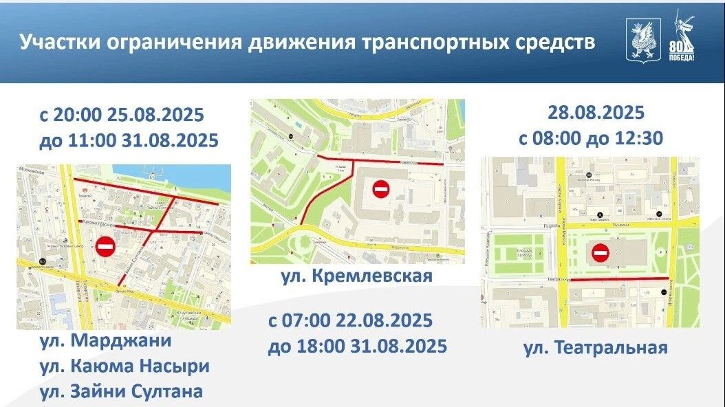 Перекрытие дорог на&nbsp;День города