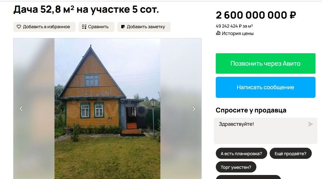 В Сургуте маленький домик в СОТ решила продать по цене коммерческой недвижимости