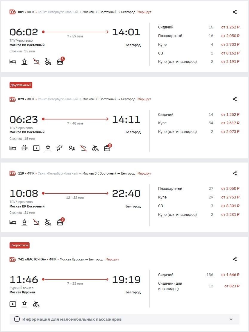 Поезд Москва&nbsp;— Белгород