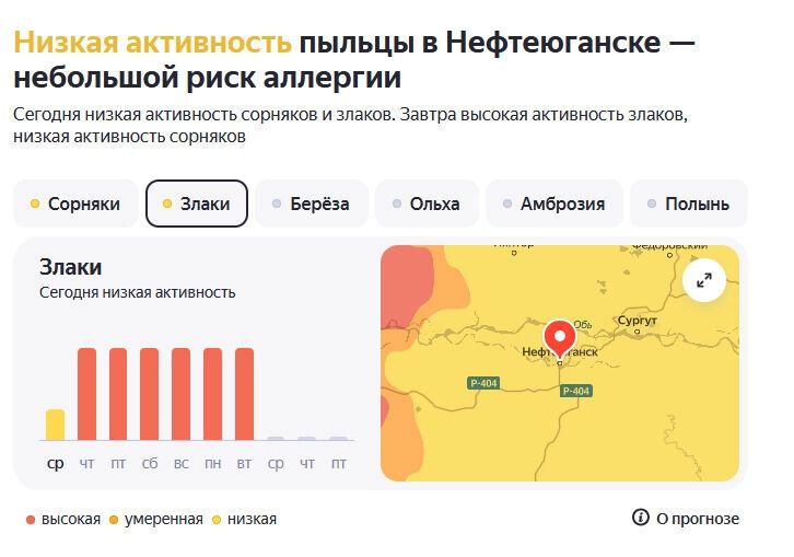 Наиболее активна пыльца сорняков и злаков