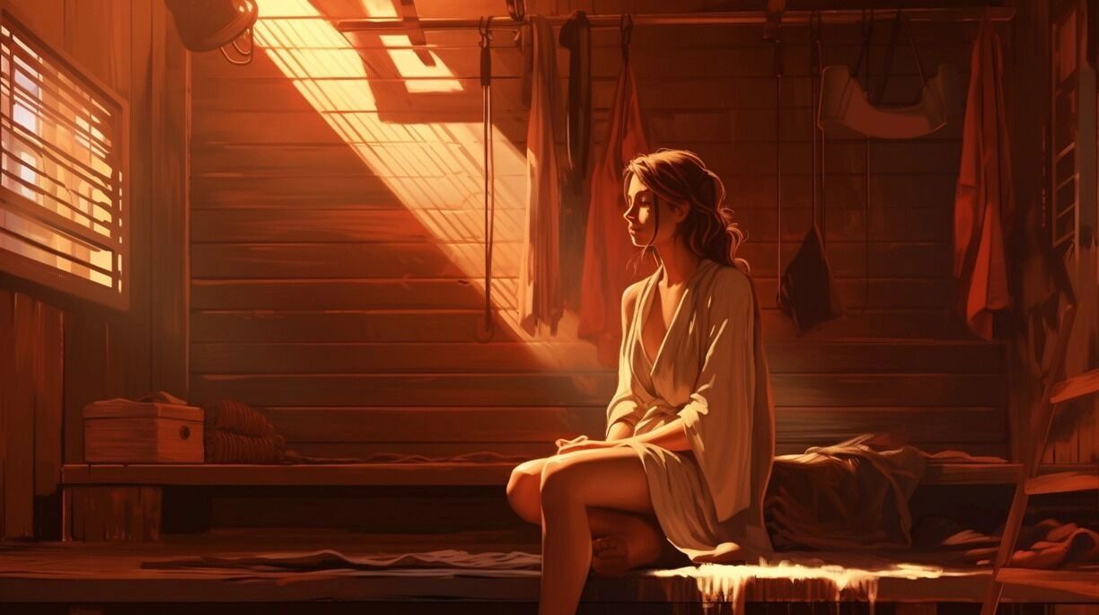 На&nbsp;фото: девушка в&nbsp;бане