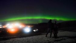 Северное сияние над селом Дебесы удалось запечатлеть местному фотографу