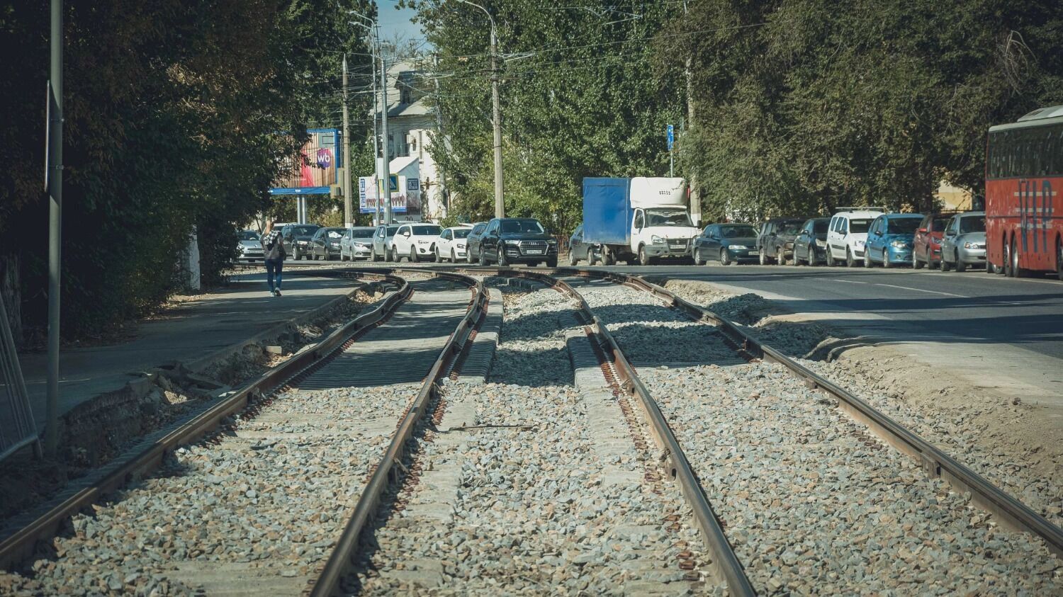 В Волгограде продолжается реконструкция трамвайного полотна