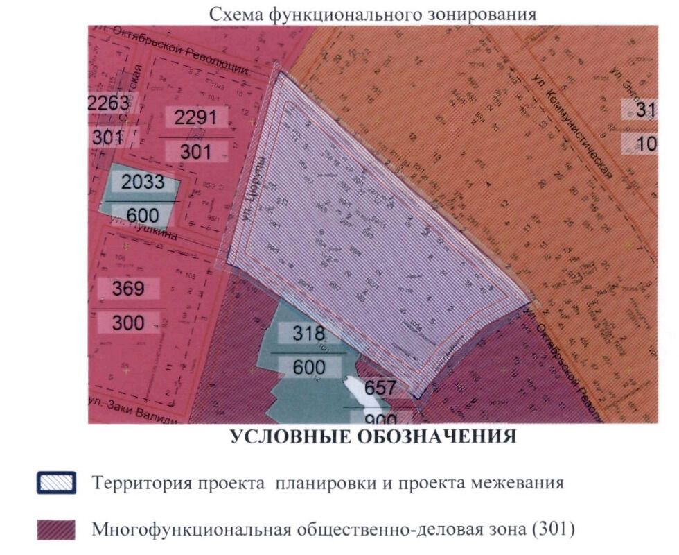 Схема квартала, для которого разрабатывается проект межевания