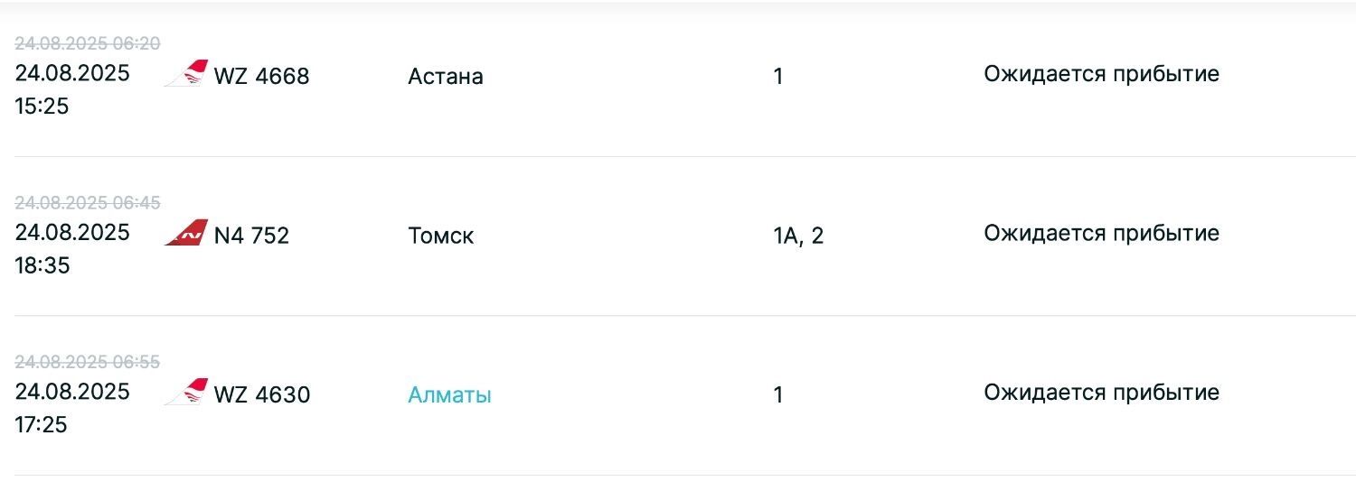 Задержки рейсов на прилет в Казань 24 августа
