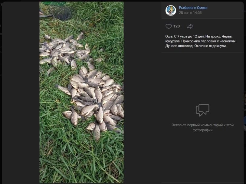 Скриншот фото улова, добытого на&nbsp;побережье Оши