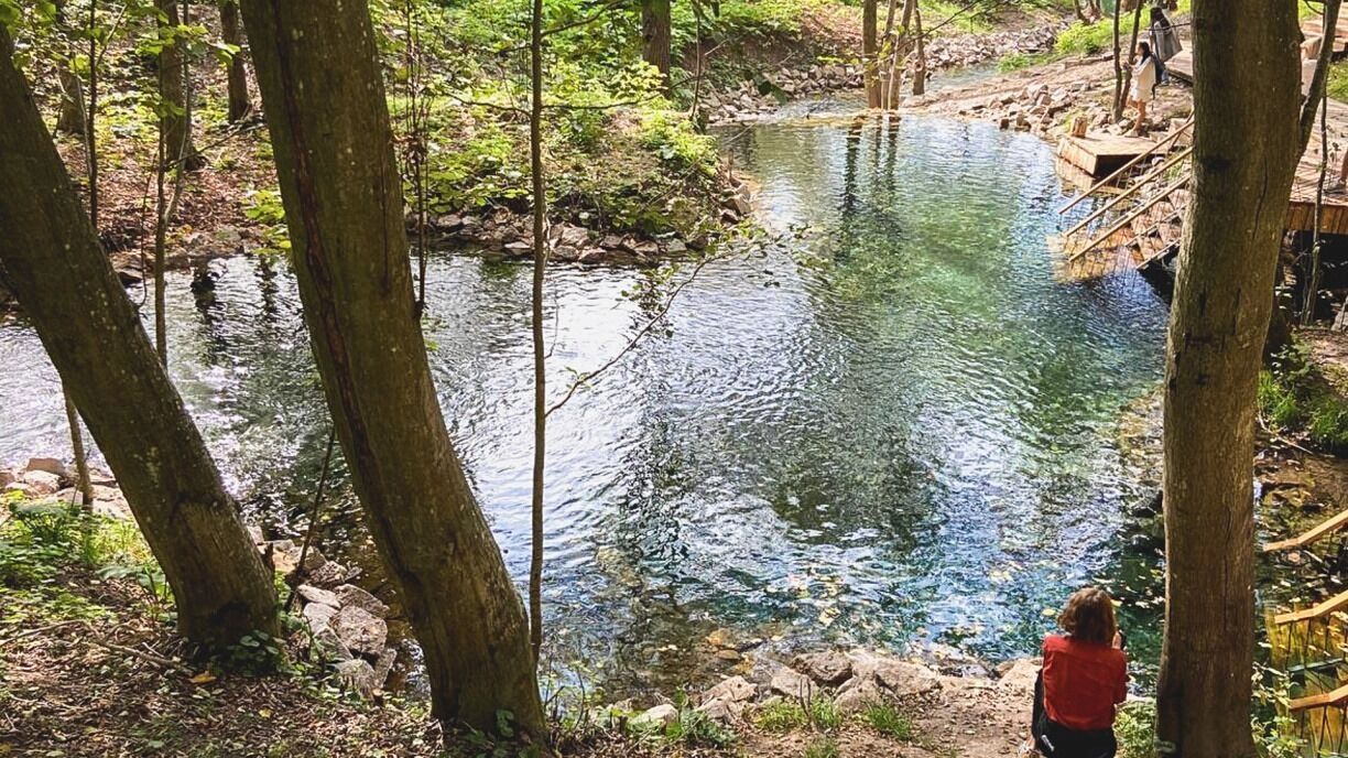 На&nbsp;фото: люди на&nbsp;берегу водоема