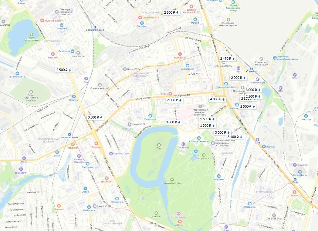 Сколько стоит снять квартиру в Нижнем Новгороде