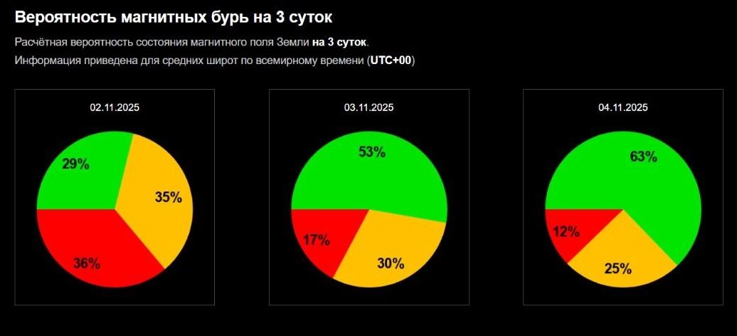 Скриншот вероятностного прогноза магнитной бури в&nbsp;Омске 2&nbsp;ноября