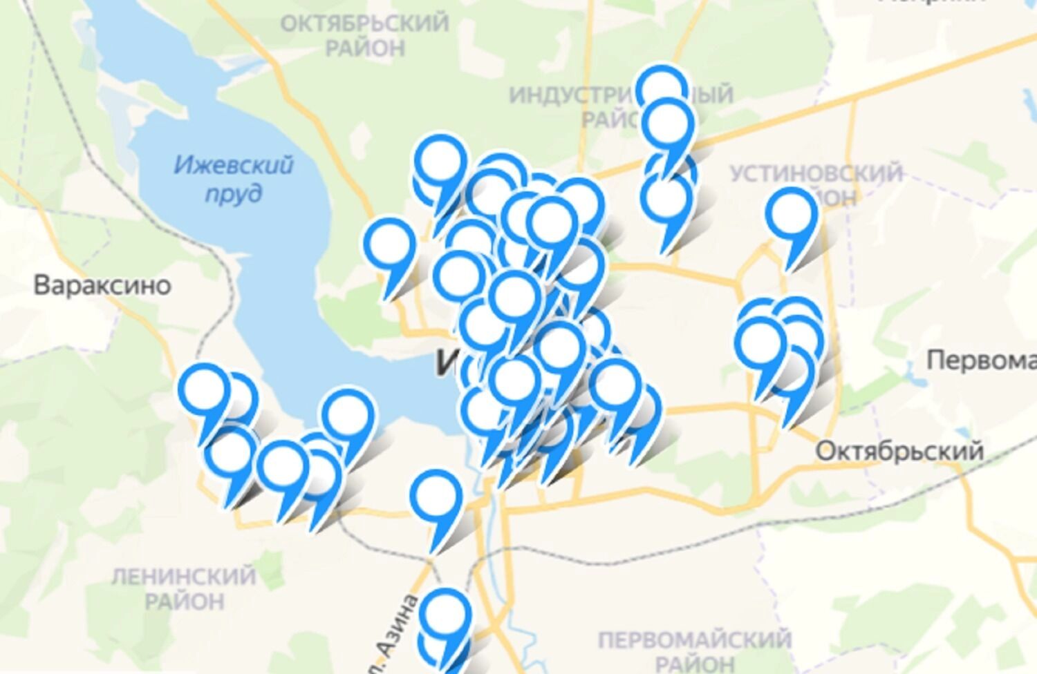 Карта точек бесплатного доступа к интернету