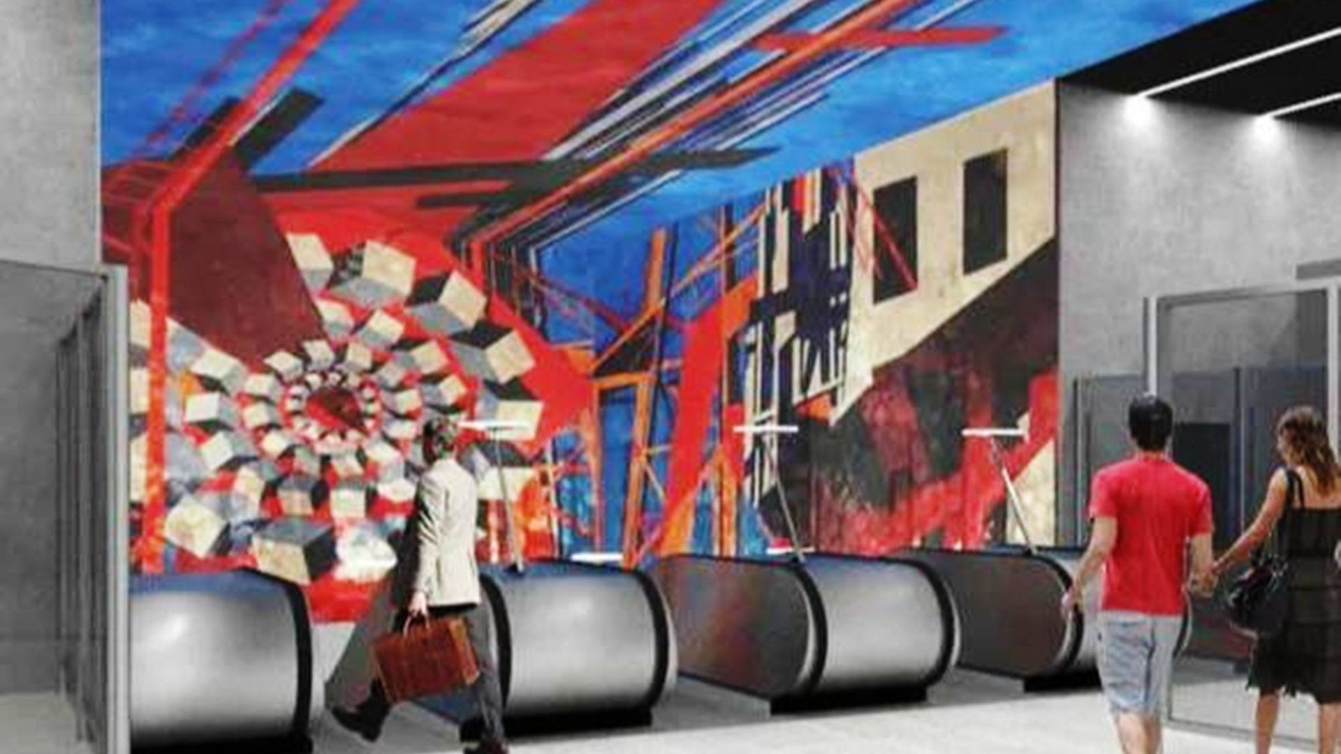 Последние штрихи: на станции «Путиловская» уже монтируют панно Последние штрихи: на станции «Путиловская» уже монтируют панно