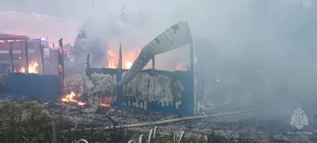 Кадры с места пожара