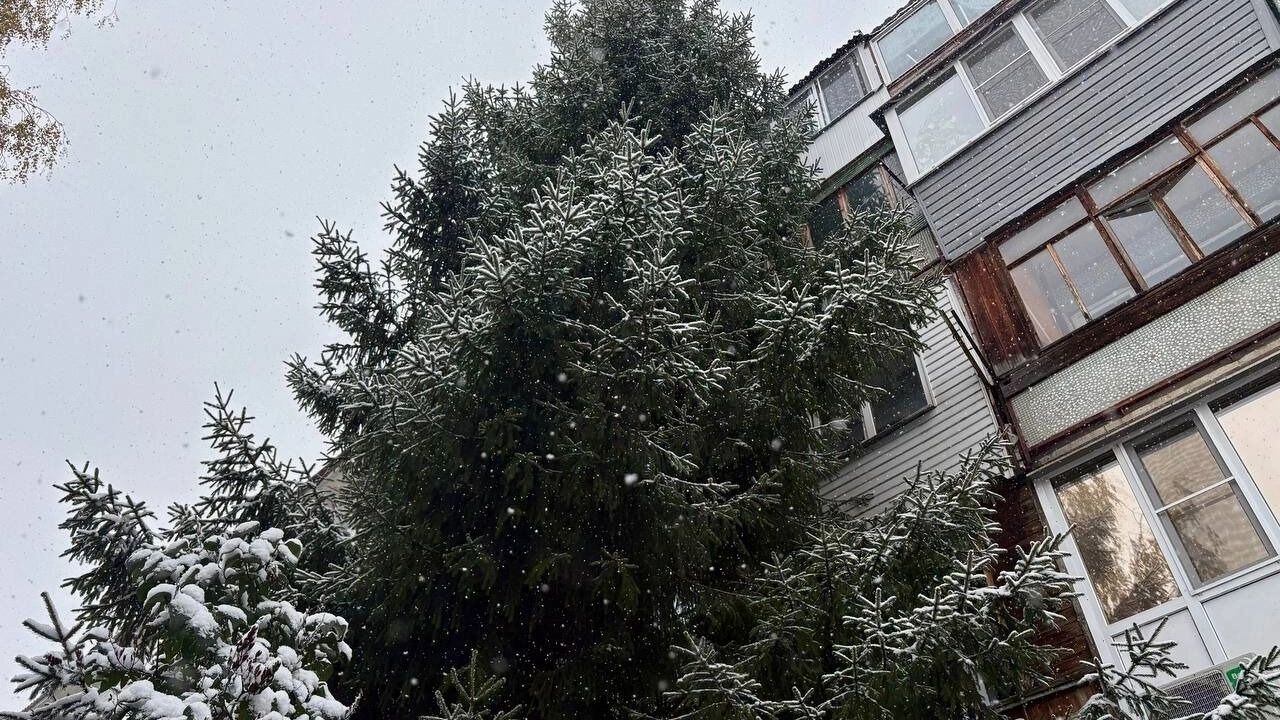 Омск 10 октября завалило снегом
