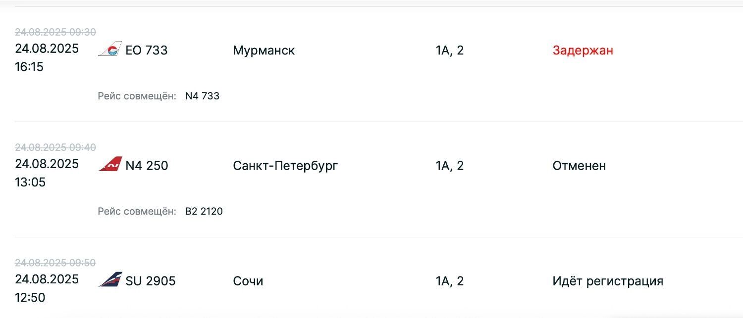 Задержки рейсов на вылет из Казани на 24 августа