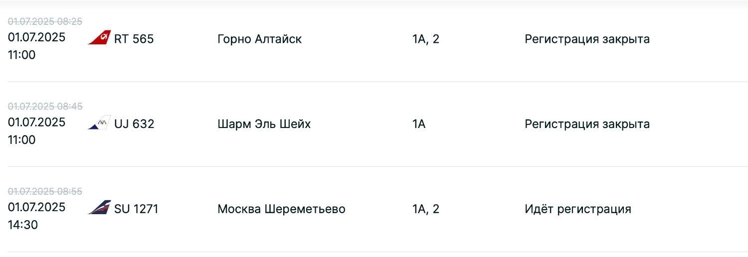 Задержка рейсов на вылет из Казани утром 1 июля