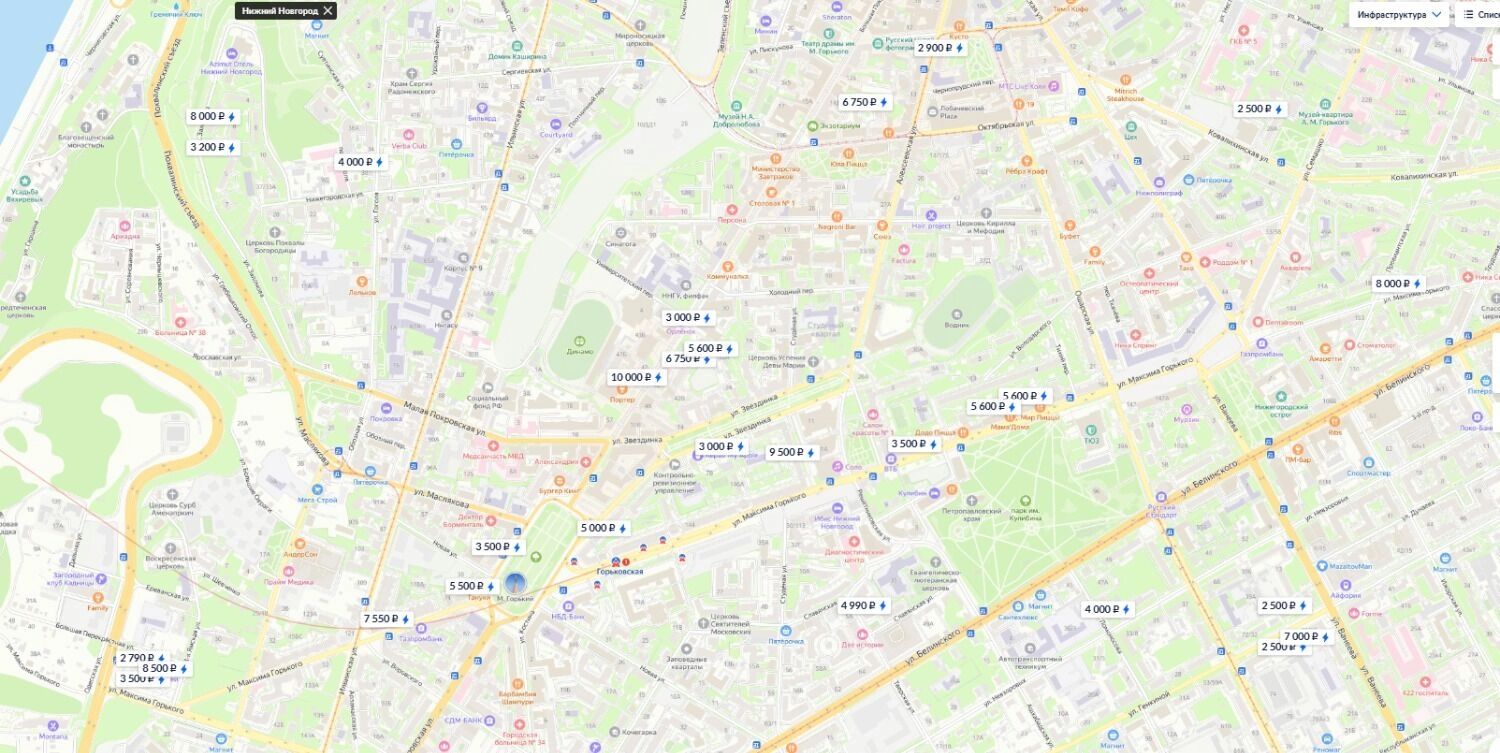 Сколько стоит снять квартиру в Нижнем Новгороде