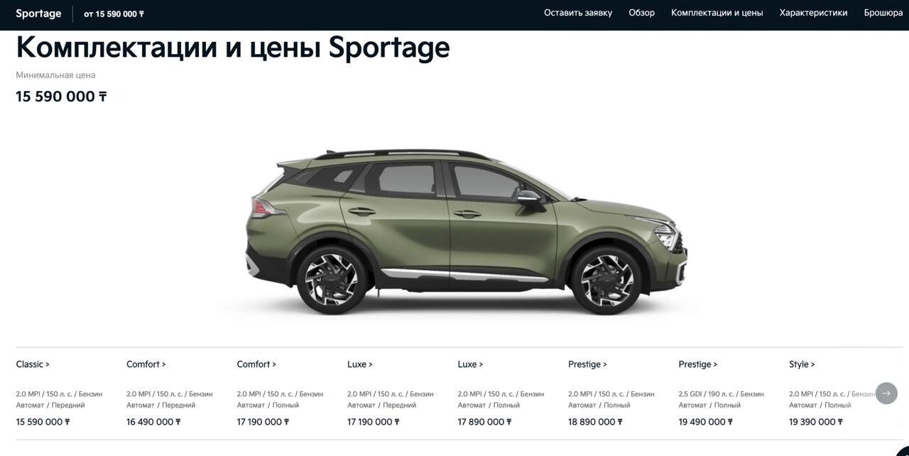 Kia Sportage в Казахстане стоит от 2,5 млн рублей