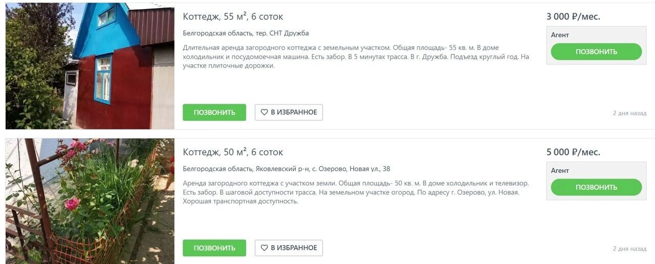 Самые дешёвые дома в&nbsp;аренду в&nbsp;Белгородской области