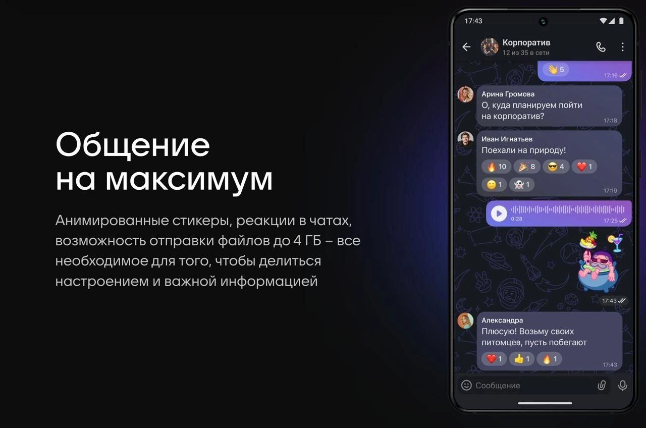 Описание мессенджера MAX на сайте