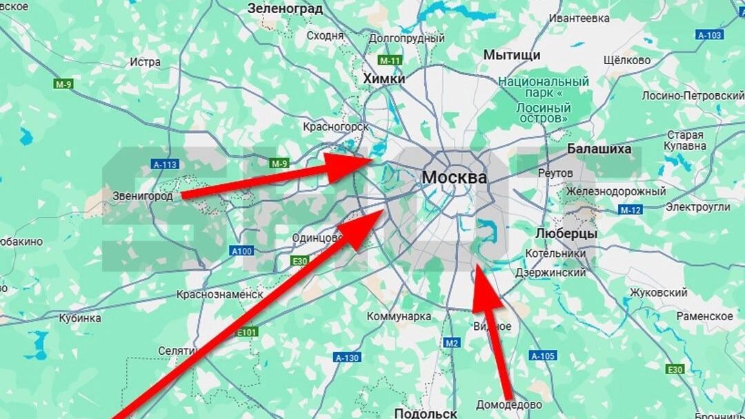 Украинские беспилотники атаковали Москву с трех направлений