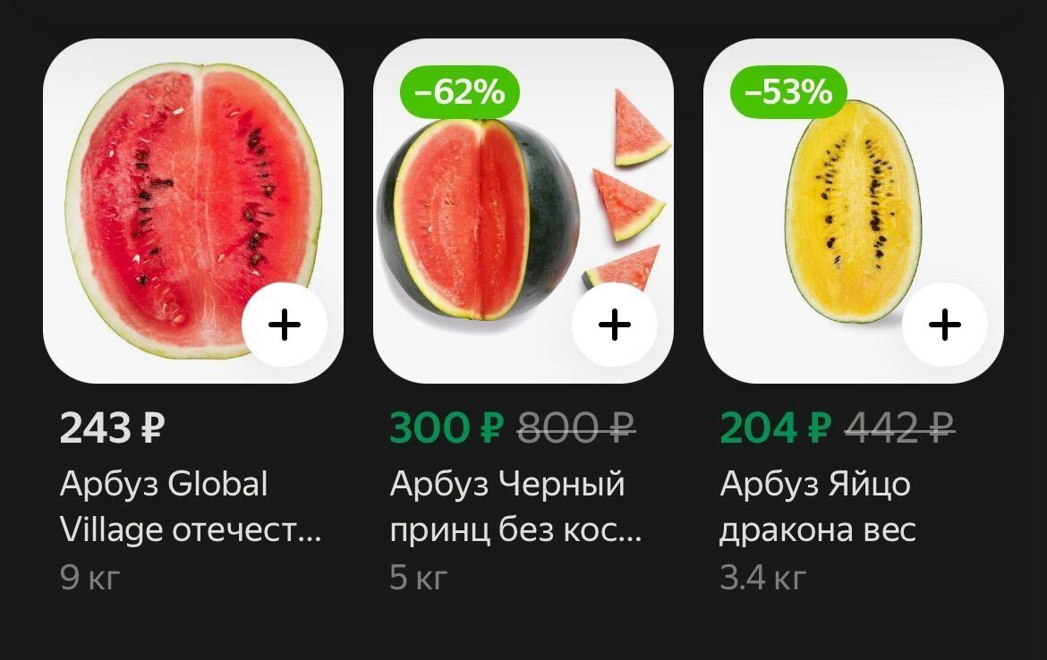 Сколько стоят арбузы в Нижнем Новгороде в августе 2025 года