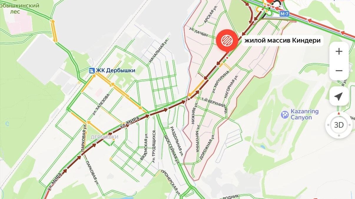 Пробка в Дербышках