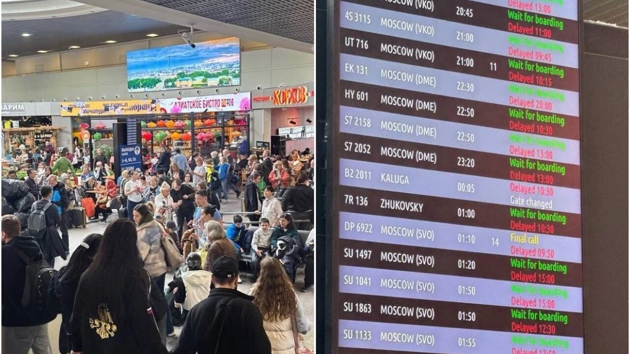 А вот так сегодня было в Пулково, куда перенаправили почти 70 самолетов