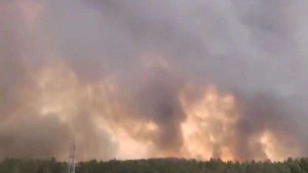 Один из лесных пожаров в Забайкальском крае