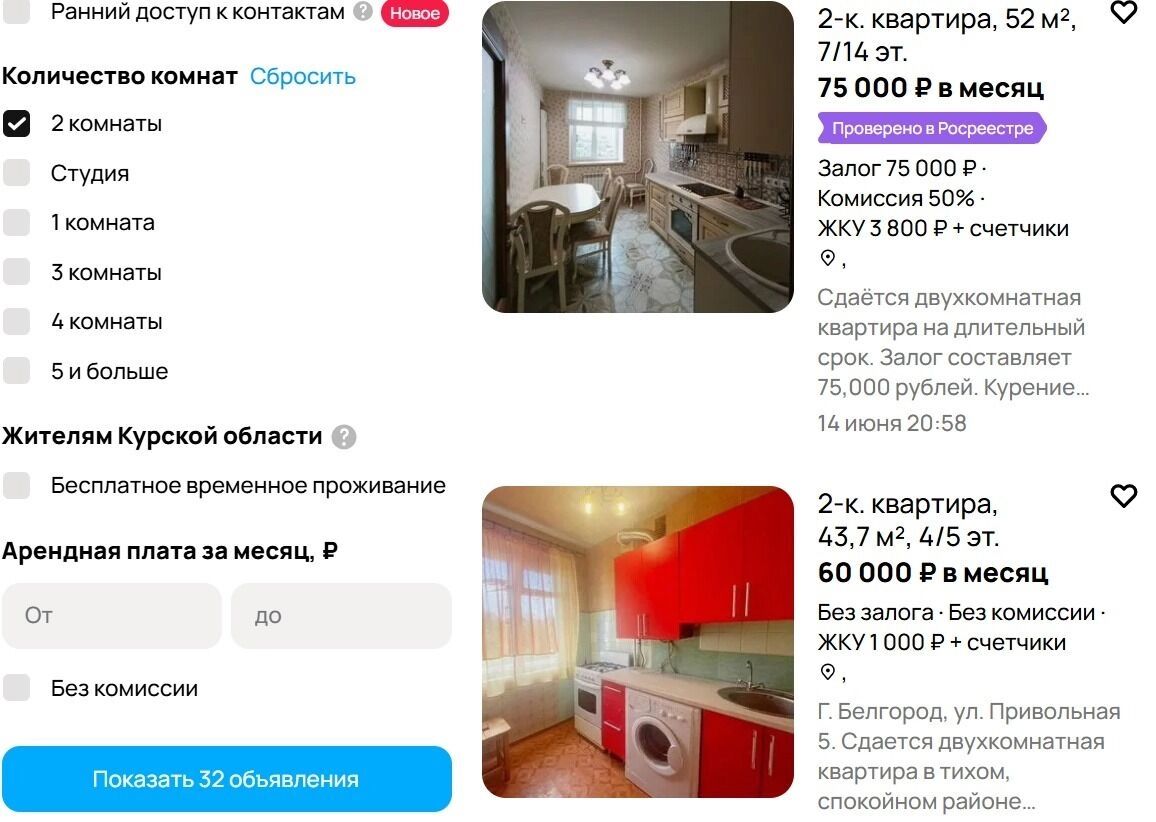 Самые дорогие двухкомнатные квартиры в&nbsp;аренду в&nbsp;Белгороде