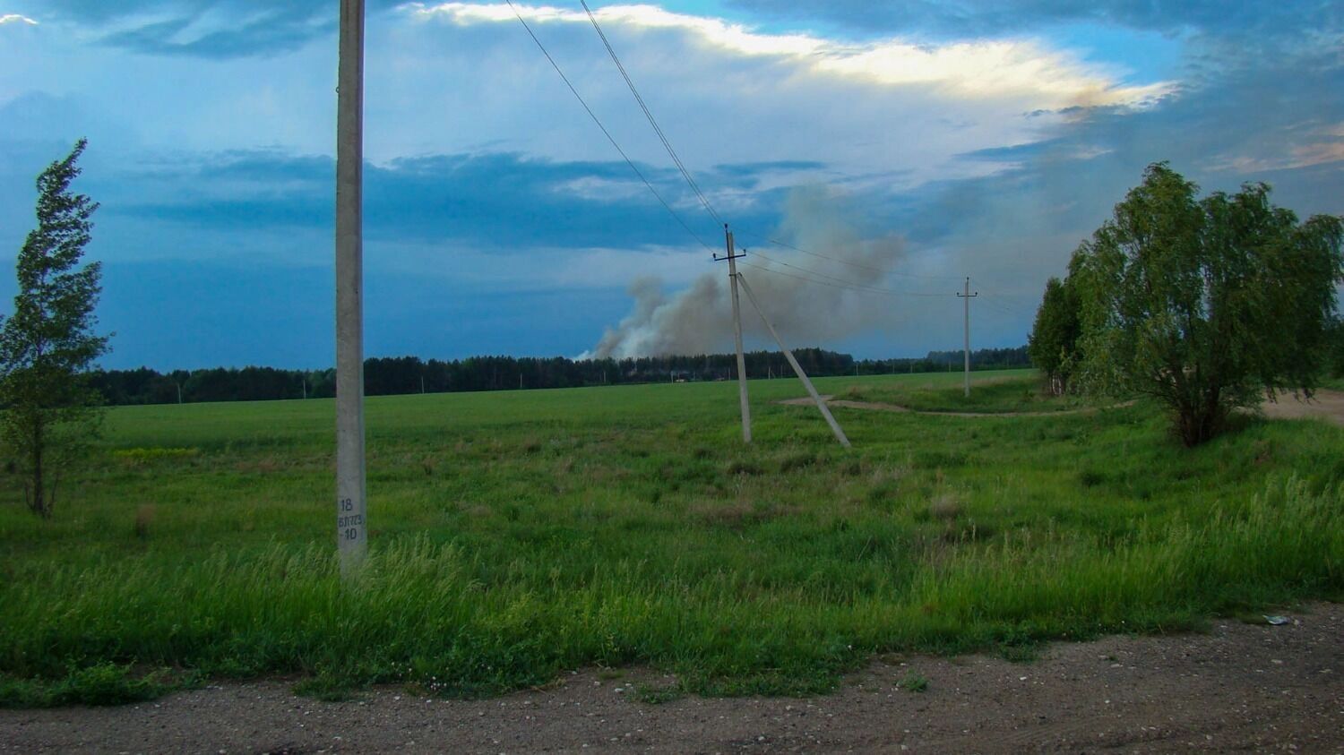 Лесной пожар у деревни Пиголи в 2010 году