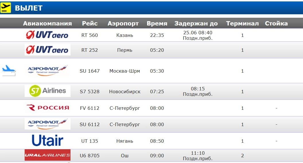 Изменил расписание рейсов аэропорт Нижневартовска