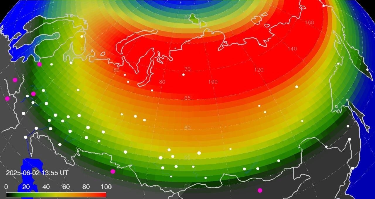 Вероятность увидеть полярное сияние