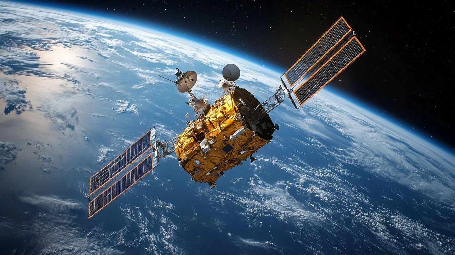 Космический спутник и Земля