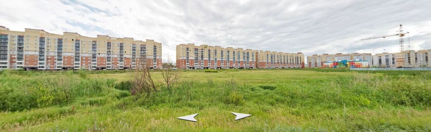 Перед домами раскинулся болотистый пустырь