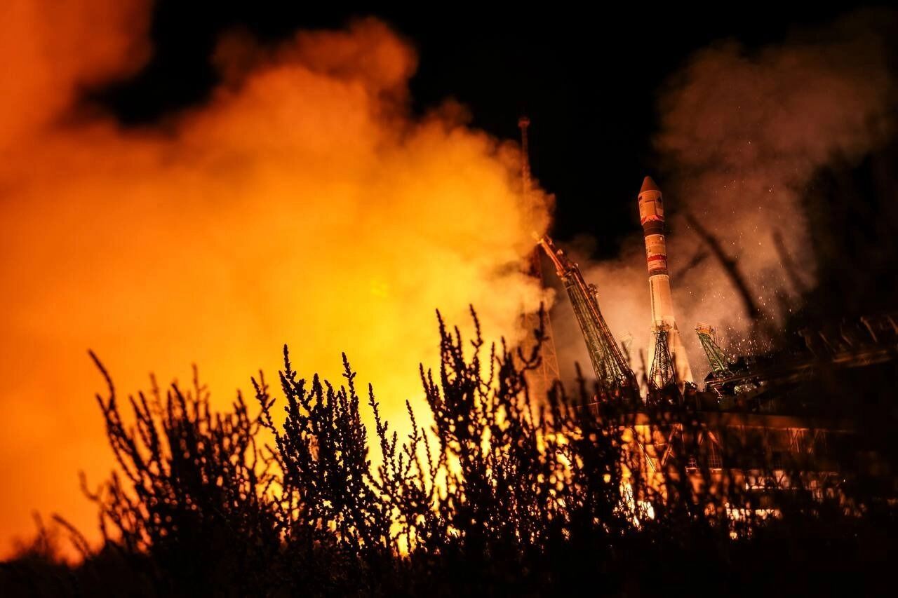 Запуск ракеты с космодрома Байконур